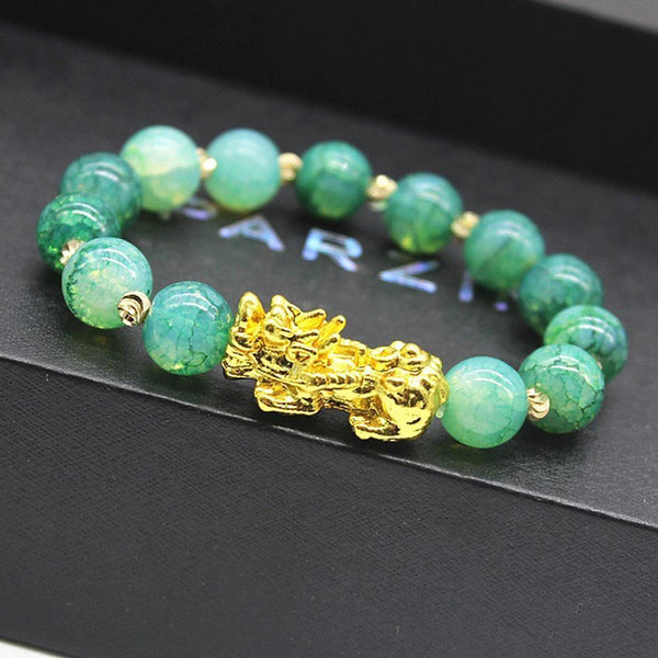 Peacock Dragon Stone & PIXIU   HEALING  Feng Shui  Bracelet