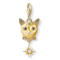Silver & Zirconia Gold Egyptian Cat Charm