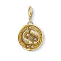 Silver & Zirconia PISCES Zodiac Charm in Gold