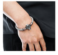 Men's Stainless Steel Skull & Genuine Leather 'STAMINA' Bracelet