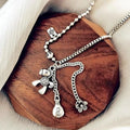 Thai Silver WIND HORSE & MONEY BAGS ' GOOD FORTUNE' Necklace