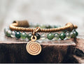 Ethnic Tibetan Moss Agate Stone & Copper Bead NEW BEGINNINGS Bracelet