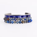 Luxury Steel & Green/Blue IMPERIAL JASPER 3 pc  'STABILITY' Bracelet Set