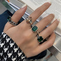 Thai Silver & Green Zirconia Ring