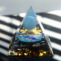 #40- Handmade Obsidian & Blue Lace Agate 'SERENITY' ORGONITE Pyramid