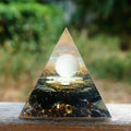 #21 -Handmade Obsidian & Rose Quartz Sacred Geometry 'INNER PEACE' ORGONITE Pyramid