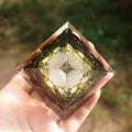 #21 -Handmade Obsidian & Rose Quartz Sacred Geometry 'INNER PEACE' ORGONITE Pyramid