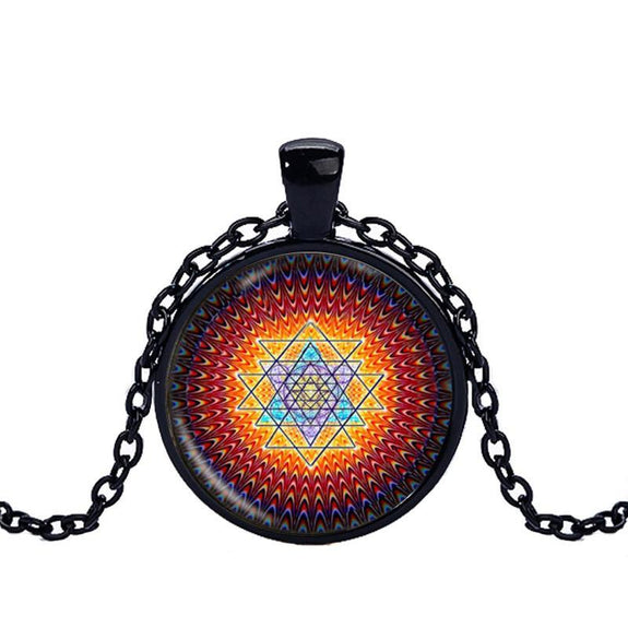 Rainbow Sacred Sri Yantra Pendant Necklace – zenheavens