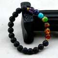Black Lava & 7 Chakra Stone Aromatherapy Healing Bracelet