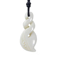 New Zealand Maori Tribal Style Hand Carved Bone 'PIKORUA' ( Twists)  ETERNITY Necklace-9 styles