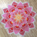 Lotus Shaped Yoga Beach  Mandala Tapestry-2 Fab Colors