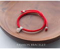 925 Sterling Silver LOTUS FLOWER SEED Red Rope Bracelet
