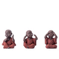 Buddha Tea Pet See/Speak/Hear no Evil Figurines