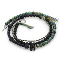 Stainless Steel, African Turquoise & Lava Stone SPARTAN SPIRIT Multi layer COURAGE Bracelet