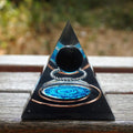 11-Handmade Black Obsidian Crystal Sphere 'SHIELDING' ORGONITE Pyramid