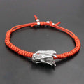 Men's Stainless Steel Dragon Head & Braided Rope STRENGTH Bracelet