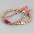 Handmade Tibetan Buddhist Braided Cotton & Full Copper Bead Lucky Rope 'BELIEF' Bracelet