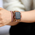 Natural Rose Quartz & Rhodonite 4 Layer Apple Watch Band