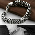 Double Snake Link Mens Stainless Steel Bracelet