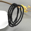 Natural Black Tourmaline Stone #1 NEGATIVITY ABSORBER Triple Wrap Bracelet