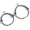 2 pcs Silver 'WHERE THE MOUNTAIN MEETS THE SEA' Lovers Rope Bracelets