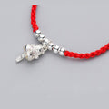 925 Silver & Lucky Red Rope Maneki Neko 'Beckoning Cat' Feng Shui Bracelet