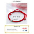 Cute Sterling Silver Heart Red Rope Bracelet