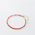 Sterling Silver Lucky Twisted Red Rope Bracelet