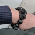 Natural Black Obsidian  & Feng Shui Fav -PIXIU LUCK ATTRACTING  Bracelet