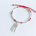 925 Sterling Silver DREAM CATCHER & Red Rope Bracelet