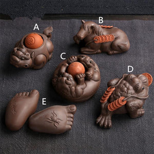 Purple Clay Animal Tea Pet Figurine-5 Styles