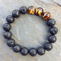CALM & PROTECT yourself with a Potent Tiger Eye & Lava Stone Mix Bracelet