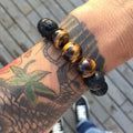 CALM & PROTECT yourself with a Potent Tiger Eye & Lava Stone Mix Bracelet