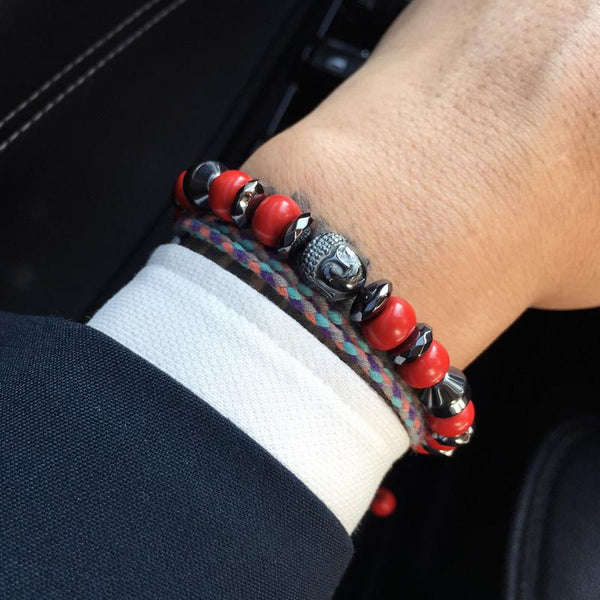 Cinnabar Stone & Buddha POWER Bracelet