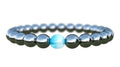 Black Magnetic Hematite Men's HEALTH & Energy Bracelet with Blue Cat's Eye Stone