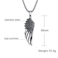 Men 's Titanium  Steel  Angel Wing 'FAITH' Necklace