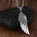 Men 's Titanium  Steel  Angel Wing 'FAITH' Necklace