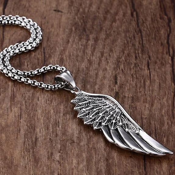 Buy Silver Angel Wing Pendant, Wing Necklace, Mens Pendant, Mens Necklace,  Stainless Steel, Free Tracked Shpping, Chain & Pendant, Gift for Him,  Online in India - Etsy