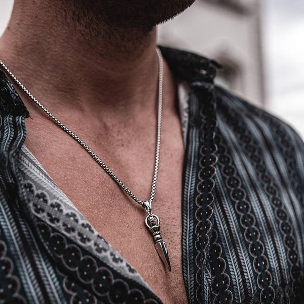 Stainless Steel Buddhist PHURBA KILAYA Pendant Necklace