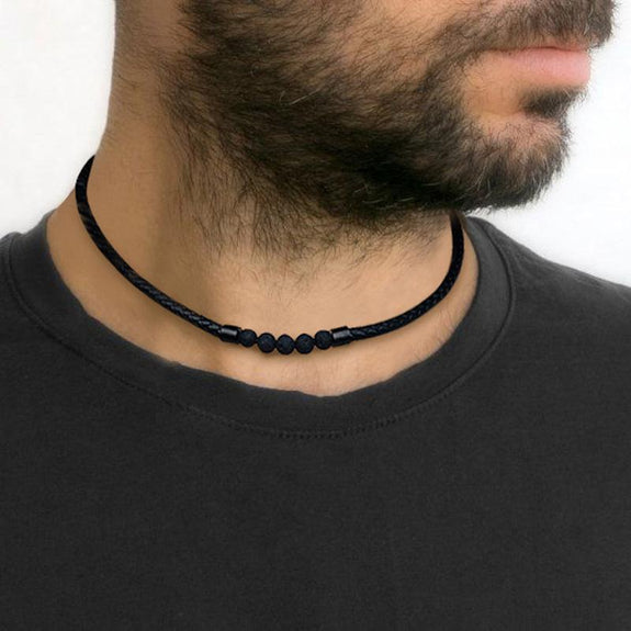 3mm Braided Leather Chain Necklace for Men | Classy Men Collection