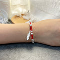 Red Rope & Silver Ancient Coins & 'Strength Feather' Bracelet