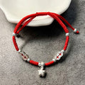 Red Rope & Silver Ancient Coin & Lucky Star Bracelet
