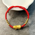 Red Rope & Silver Lucky Wealth Pixiu Bracelet