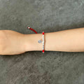 Red Rope & Silver Lucky Lu Symbol Bracelet