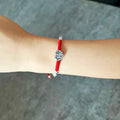 Red Rope & Silver Wealth 'Fu' Symbol Bracelet