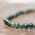 Moss Agate & African Grass Jade  Hammered Copper Multi Wrap CLEANSING Bracelet