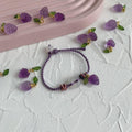 Natural Amethyst Grape & Chalcedony Rope Bracelet