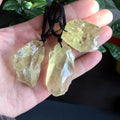 Natural Raw CITRINE  Stone SUNSHINE Pendant Necklace