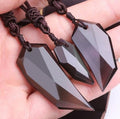 Natural Ice Obsidian Wolf Tooth Amulet Necklace For Men & Women