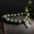 Premium Quality Burmese Jade & Pixiu ' ATTRACT ABUNDANCE' Bracelet